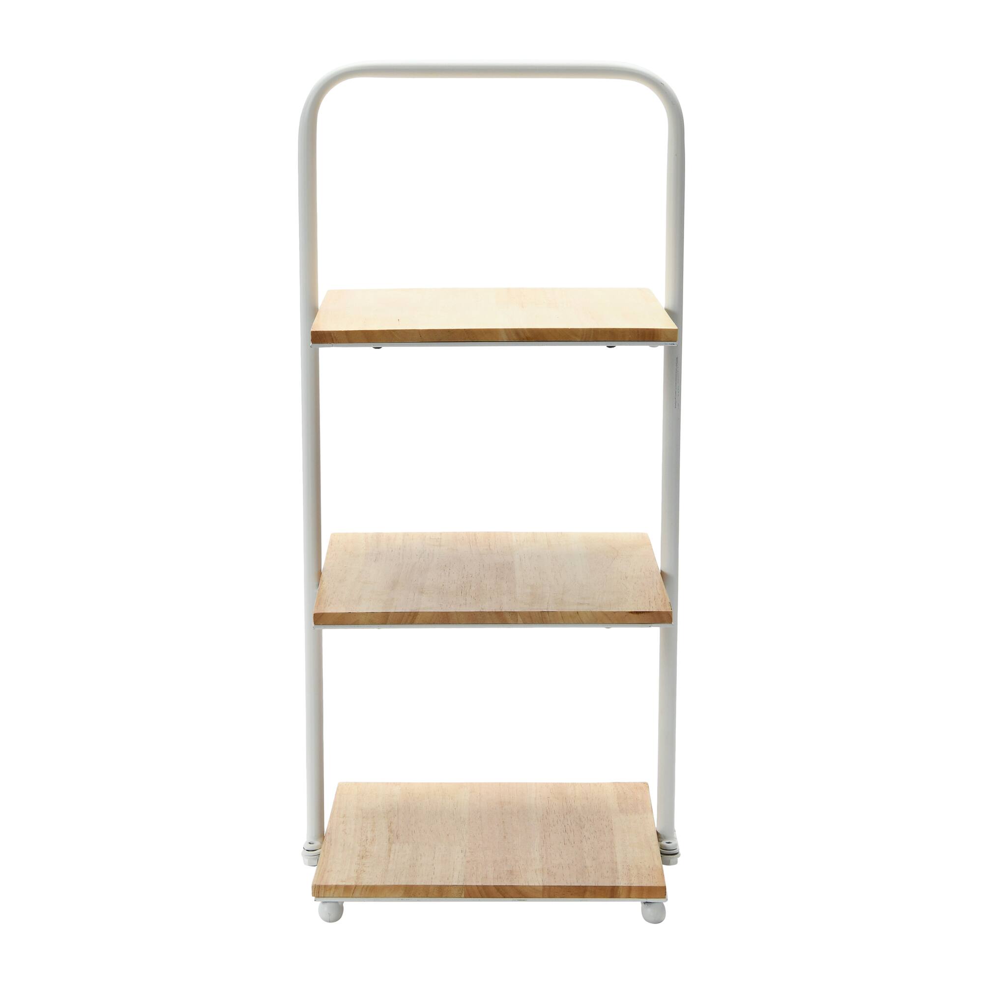 24'' White Modern Decorative Tray with 3 shelves